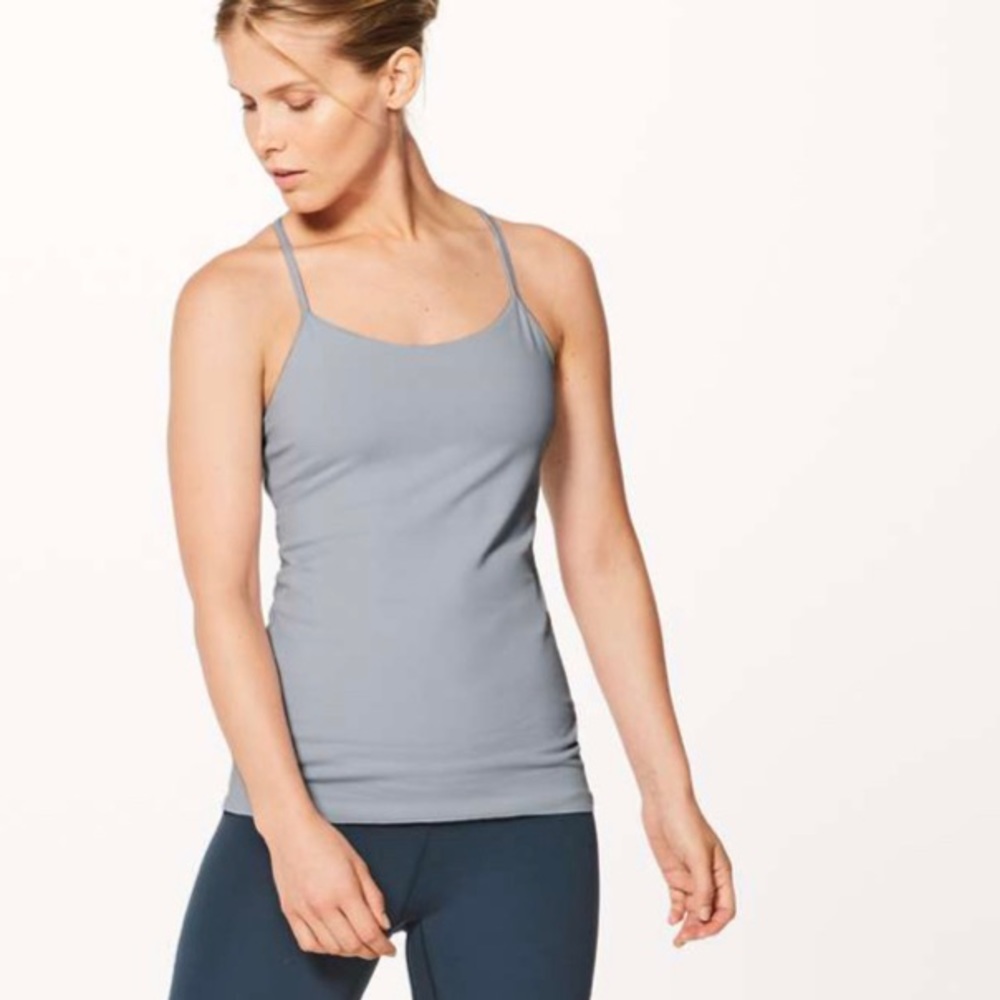 Lululemon Power Pose Tank Hail Gray Light Blue 8